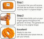 Marigold Garlands for Decorations - Wedding, Halloween, Day of The Dead Pack of 5 - Indian Decor for Pooja, Flower Garland for Decoration (4 to 4.5 Ft) Hashcart®