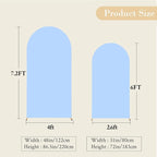 7.2FT 6FT Arch Backdrop Cover for Wedding, Set of 2 Stretchy Spandex Fitted Arch Stand Cover for Baby Shower, Birthday Party Decor, Chiara Backdrop Cover with Double-Sided Design(White, Blue)