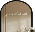 Your Seat Awaits Vinyl Decal, Wedding Seating Sticker, Mirror Decal for Seating, Please Find Your Seat Signs, Wedding Decor Sign (White, Width 20")