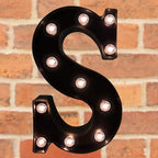 LED Illuminated Letter Marquee Signs - Alphabet Letters Lights for Wedding Birthday Party Christmas Night Light Lamp Home Bar Decoration (S - Black)