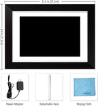 AEEZO Digital Picture Frame 10.1 Inch 1280x800 IPS Touch Screen WiFi Smart Digital Photo Frame with 16GB Storage, Auto-Rotate Easy Setup to Share Photos or Videos via AiMOR APP, Wall Mountable Black