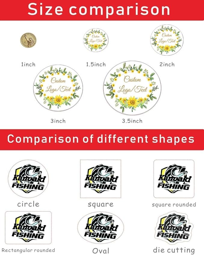 Custom Stickers for Weddings, Birthdays & Businesses - Personalized Labels with Your Logo - Waterproof, Fade and Heat Resistant - Pack of 100-1000 (Custom Text, Very Small 1 Inch)