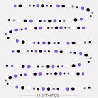 46Ft Purple Black Circle Dots Garlands Black Purple and White Polka Dot Hanging Paper Streamer Banners for Birthday Graduation Wedding Bridal Shower Baby Shower Halloween Party Decorations Supplies
