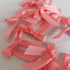 50pcs 1-1/2" Mini Light Pink Satin Ribbon Bows Without Twist Ties for Crafts Gift Wrapping Packing Mothers Day Decoration (Lt.Pink)