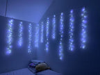 300LED Fairy Curtain Lights, 9.8x9.8Ft Warm White USB Plug in 8 Modes & Timer Christmas String Hanging Lights with Remote for Bedroom Indoor Outdoor Weddings Party Wall Decorations(White)