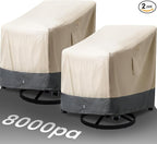 Extra Heavy Duty Patio Chair Covers Waterproof - 2 Pack Patio Furniture Seat Covers for Outdoor Swivel/ Rocking Chair/ Stackable Dining Chairs, with Air Vents, 28" W x 33" D x 38.5" H