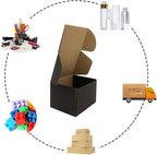 24 Pack 6x5x4 Inches Shipping Boxes，Black 3 Layers Corrugated Cardboard Box, Mailer Boxes for Packaging Small Business Mailing Gifts Digest Giving Products Wrap Boxes with Lids (6''x5''x4'')