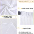 MODFUNS Wedding Ceiling Drapes White Wedding Arch Draping Fabric 2 Panels 5x20 FT Chiffon Drapery Curtains for Arbor Sheer Fabric for Draping Arch Decorations for Ceremony Swag Backdrop for Parties