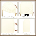 Metal Arch Backdrop Stand and Cover Set, 7.2FT, 6FT Party Backdrop, Easy to Assemble, for Parties, Birthday, Baby Shower