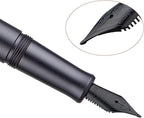 Hongdian M2 Black Forest Mini Fountain Pen, Long Blade Nib & Sleek Shape Aluminium Short Pocket Travel Pen (Space Gray)