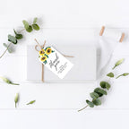 Andaz Press 100-Pack Thank You for Celebrating with Us Favor Tags Sunflowers Cardstock Gift Tags with Bakers Twine for Wedding Baby Shower Bridal Shower Birthday Party Favors 2 x 3.75-Inches
