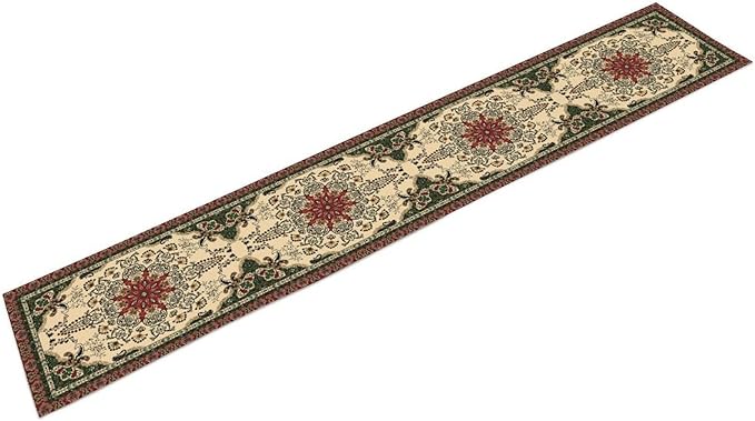 Vintage Paisley Bohemian Table Runner Beige Red Rustic Farmhouse Home Kitchen Table Dining Coffee Room Garden Party Wedding Decor 13x120in