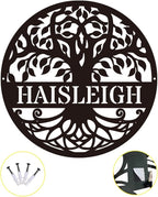 Personalized Tree of Life Metal Sign, Family Name, Custom Monogram Wall Decor, Outdoor Housewarming Gift, Wedding Gifts