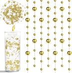 50pcs Pearls String Beads of Pearls, 10+5mm Bright Gold Artificial Pearl String for Floating Candles Centerpieces, Vase Filler, Wedding Centerpiece Christmas Party Decor