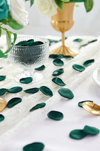 Serwalin 300Pcs Silk Rose Petals for Christmas Weddings Proposal Dark Green Flower Petals for Girl's Basket, Aisle, Table Decor