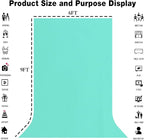 6x9FT Light Blue Screen Backdrop for Photography, Aqua Blue Photo Background Curtain Seamless for Video Meeting Photoshoot Party