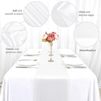 12 Pack White Satin Table Runner 12 x 108 inch Long Premium Smooth Table Runner for Wedding, Banquets, Birthday, Party, Graduation, Engagements,Table Runners fit Rectangle and Round Table