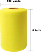 Yellow Tulle Fabric Roll 6 Inch X 300 FT (100 Yards) Matte Tulle Ribbon Netting Mesh Spool for DIY Tutu Skirt Wedding Bow Gift Wrapping Baby Shower Christmas Party Halloween Decorations