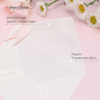 50 Pack 5x7 Vellum Envelopes Letter Size, A7 Translucent Glassine Envelopes for Wedding Invitation, Envelope 5.4x7.6 for Thank You Cards, Birthday Greeting, Lottery Ticket, Stamp Collecting