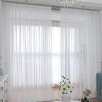 Window Ivory Sheer Curtains 160 Inches Long 2 Panels Sheer Curtain Basic Rod Pocket Panel for Bedroom Children Living Room Yard Kitchen (Ivory, 52" W x 160" L | 2 pcs)