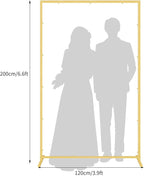 Wedding fashion arch background metal frame, (3.9, 5.2, 6.6 feet) suitable for background decoration frames such as weddings, birthdays, parties, baby showers, and photography (gold, 3.9*6.6)