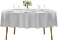 70 inch Round Tablecloth Washable Polyester Table Cloth Decorative Table Cover for Wedding Party Dining Banquet（70 inch,Silver）