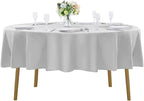 70 inch Round Tablecloth Washable Polyester Table Cloth Decorative Table Cover for Wedding Party Dining Banquet（70 inch,Silver）