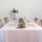 ponatia 6.5FT Handcrafted Artificial Rose Flower Garland, Eucalyptus Greenery Garland for Wedding Ceremony Garlands Backdrop Arch Flowers, Reception Table Decorations (Burgundy & Ivory Cream)