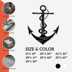 XXQ Anchor Metal Wall Decor, Anchor Metal Wall Art for Bedroom Living Room Dorm Antique Anchor Wall Decor Antique Metal Anchor Farmhouse Decor (Black, 32" x 48" / 81 x 121cm)