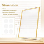 Acrylic Gold Frames 5X7, Slanted Back Gold Picture Frames Table Acrylic Sign Holder for Photos Wedding Table Numbers and Art Display with Removable Clear Sticky Dots，6 Pack