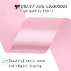 Pink Solid Satin Ribbon 1-1/2 Inch 25 Yards Solid Polyester Fabric Ribbon for Gift Wrapping Wedding Christmas Baby Shower Birthday Party Decoration Handmade Immortal Flower Craft