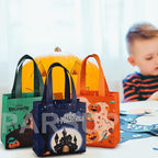 PARSUP Halloween Trick or Treat Bags, 16PCS Small Gift Tote Non-Woven Bags with Handles for Gifts Wrapping, Halloween Party Supplies, 7.9 * 7.9 * 3.15"