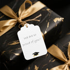 100Pcs Blank Gift Tags with String Foil Black Gold Grad Cap Large Paper Gift Tags with 65 Ft Jute Twine for Congratulations Graduation Congrats Grad Class of 2025 Party