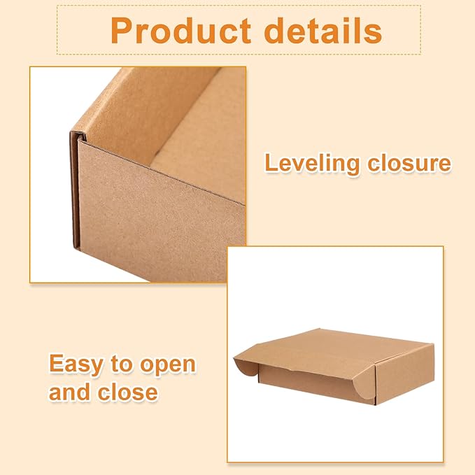 Qilery 100 Pcs Shipping Boxes Cardboard Gift Corrugated Cardboard Brown Boxes Mailer Packaging for Mailing Small Business Present (9.06 x 6.3 x 2.36 Inches)