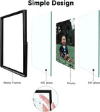 Black Floating Frame (4"x6",Vertical), For Picture 3.5x5, 2x3, 1x2, Tabletop Shelf Photo Frame, Classy Gift For Festival, Wedding, Home or Office Décor