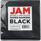 JAM PAPER Medium Lunch Napkins - 6 1/2 x 6 1/2 - Black - 50/Pack