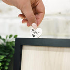 Wedding Guest Book Alternative, Registry Item,12x16 Picture Frame, 70 Pcs Welcome Sign, Gift, White Hearts, Baby Shower Registry, Anniversary, Funeral, Memories (Black)