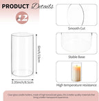 12Pack Glass Cylinder Vases for Centerpieces - 6 Inch Tall Flower Vase for Wedding Decorations, Floating Candle Holder Vase Bulk,Glass Hurricane Candle Holders for Table Shelf, Party, Home Decor