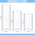 Sawysine 24 Pcs Glass Cylinder Vases 2.5''/2.95''/3.9'' Diameter Clear Flowers Vase Hurricane Floating Candles Holders for Table Centerpieces (3.9 x 8 in,3.9 x 10 in,3.9 x 12 in)