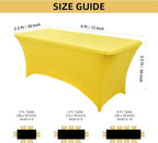 6-Pack 6ft Spandex Table Covers for Rectangle Standard Folding Tables - Wrinkle Resistant Stretch Tablecloths - Ultimate Fitted Table Protector for Parties, Trade Shows, Wedding