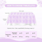 LuoluoHouse Sheer Lace Tablecloth Floral 6pcs Table Fabric 60x120 Inch for Rustic Party Wedding Decoration Rectangle Overlay Long Embroidered Reception Table Cloth Decor