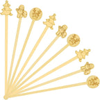 60PCS Bamboo Coffee Stirrers 6.9 inch Biodegradable Disposable Drink Stirrers，Suitable for Christmas Office Lounge Milk Cocktail Tea (Mix)