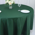 Efavormart Round Tablecloth, 108 Inch Stain & Wrinkle Resistant Washable Table Cloth, Decorative Polyester Fabric Table Cover for Banquet, Wedding, Dining- Hunter Green