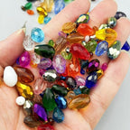 100pcs 8x12mm Teardrop Crystal Glass Beads for Jewelry Making, Faceted Vertical Hole Teardrop Glass Spacer Beads for Wind Chimes Bracelet Earring Necklace DIY Craft(Blue Light)