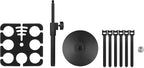 Multi Microphone Holder, Wired and Wireless Mic Holder for Stand, Hold Up to 7 Microphones, Aluminum, Black with stand