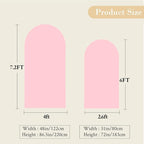 7.2FT 6FT Arch Backdrop Cover for Wedding, Set of 2 Stretchy Spandex Fitted Arch Stand Cover for Baby Shower, Birthday Party Decor, Chiara Backdrop Cover with Double-Sided Design(White, Pink)
