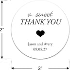 Personalized Wedding Stickers - Custom Wedding Envelope Seals for Invitations, Thank You Cards, and Save The Date (50-1000 Stickers) (Sweet Thank You)