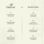 Chic Leaf Square Palm Leaf Tableware - 10" & 7", Pack of 24 - Durable Bamboo Disposable Dinnerware - Eco-Friendly Compostable Plates - Versatile Party & Appetizer Plates