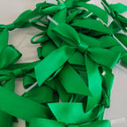 50pcs 2-1/2" Green Satin Ribbon Bows with Twist Ties for Gift Wrapping Packing Christmas Decoration (Green)