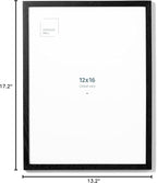 Opposite Wall - 12x16 in - Black Solid Oak Wood Picture Frame - Lightweight, Versatile & Shatterproof - Wall Hanging Poster or Photo Frame - Wall Decor for Office, Gallery & Home